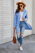Open Front Cable Sleeve Long Cardigan
